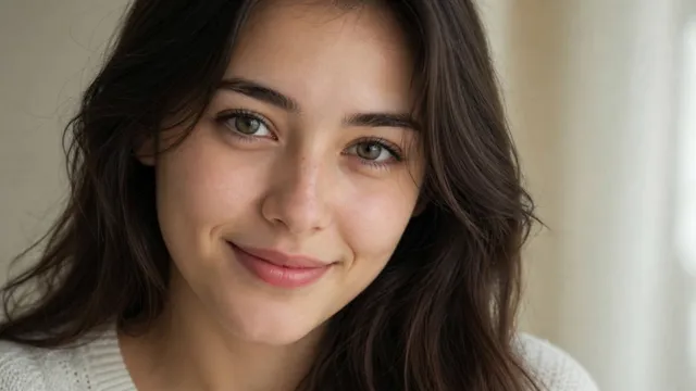 クローズアップで微笑む女性