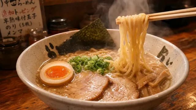 ラーメン店のクローズアップ｜飲食・食品広告のキー画像比較