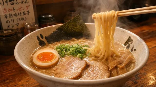 ラーメン店のクローズアップ｜飲食・食品広告のキー画像比較