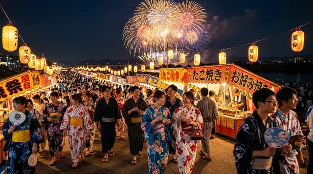 夏祭りと花火