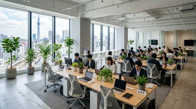 清潔感のある日本企業オフィス