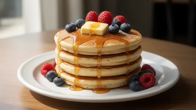 パンケーキとメープルシロップ