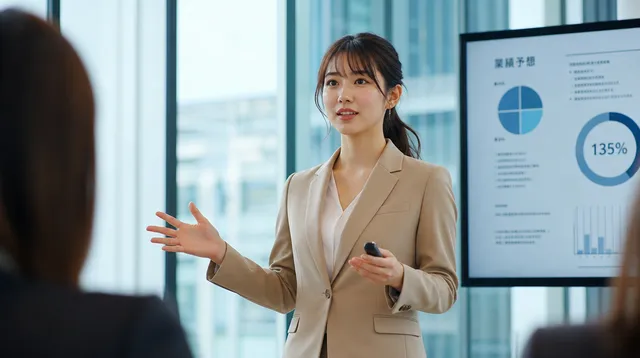 会議室の20代女性ビジネスパーソン