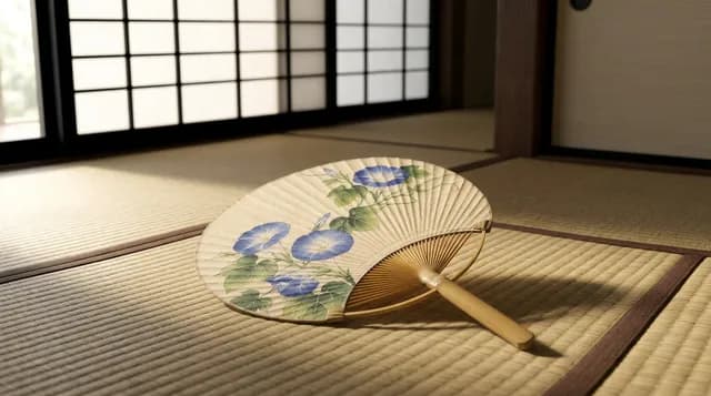 うちわの背景を和室に差し替え
