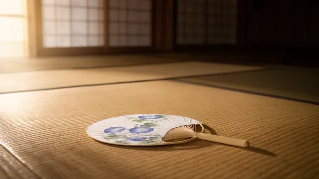 うちわの背景を和室に差し替え