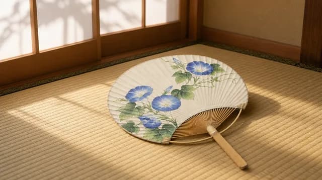 うちわの背景を和室に差し替え